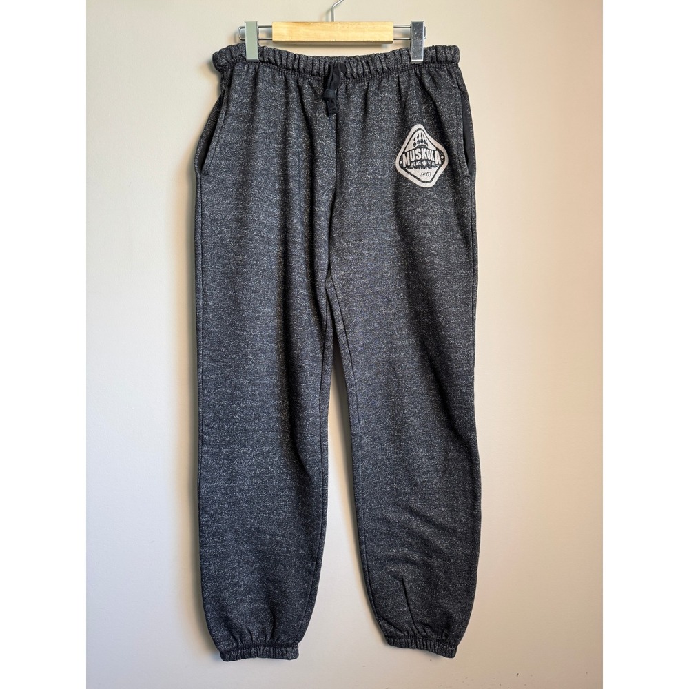 Muskoka Bear Wear Charcoal Heather Sweatpants Joggers Lounge Men Medium Gorpcore